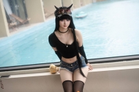 牛仔黑丝